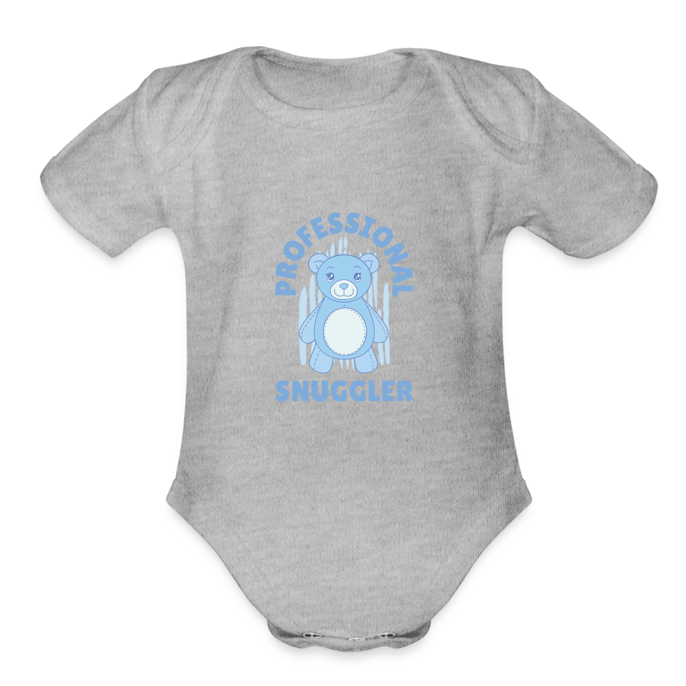 Snuggler Organic Short Sleeve Baby Bodysuit - heather grey