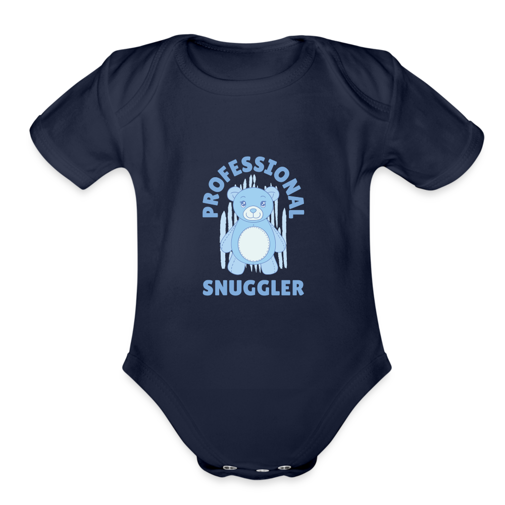 Snuggler Organic Short Sleeve Baby Bodysuit - dark navy