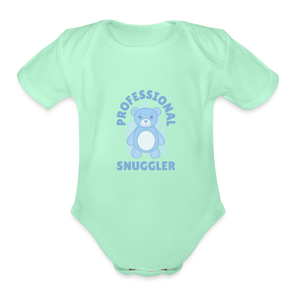 Snuggler Organic Short Sleeve Baby Bodysuit - light mint